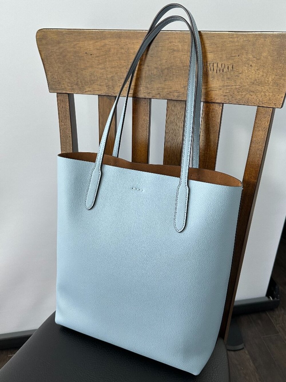 Coach Thea Light Blue Pebble Leather Tote Bag Style #M2339-CP037 - Picture 3 of 8